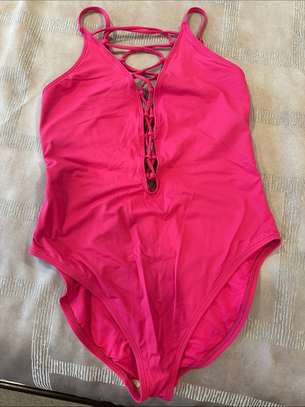 La Blanca One-Piece Swimsuit with Lace-Up Front